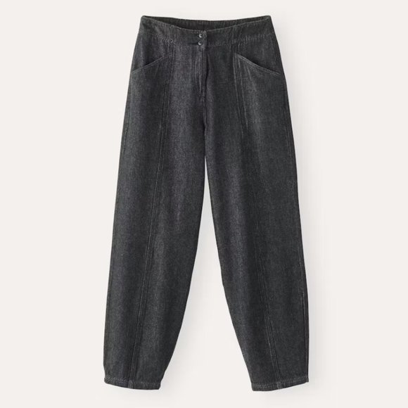 Poetry Cotton Twill Panelled Trousers in Graphite - Picture 1 of 9